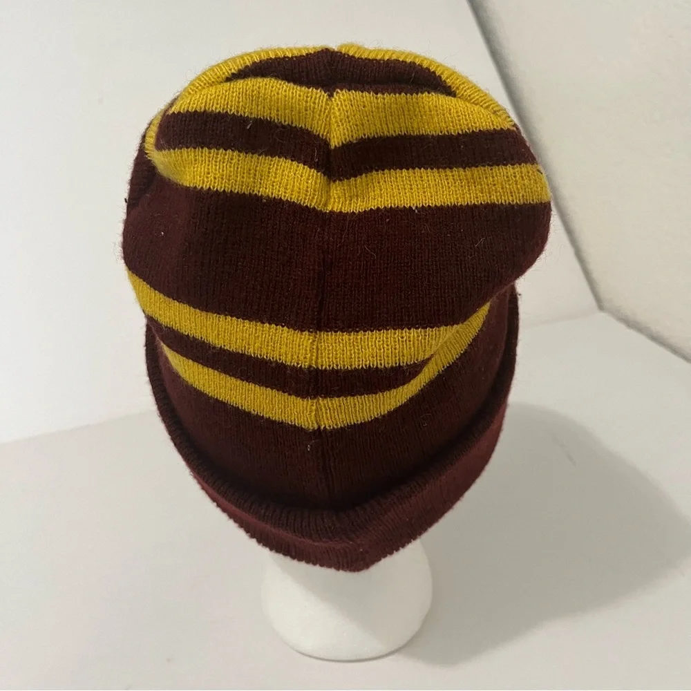 Harry Potter Gryffindor House Crest Striped Knit Cuff Beanie Hat Cap One Size